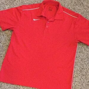 Men’s red Nike dry fit polo